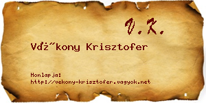 Vékony Krisztofer névjegykártya