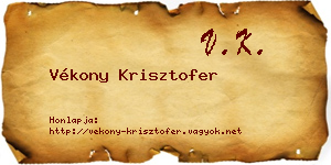 Vékony Krisztofer névjegykártya