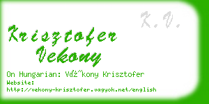 krisztofer vekony business card